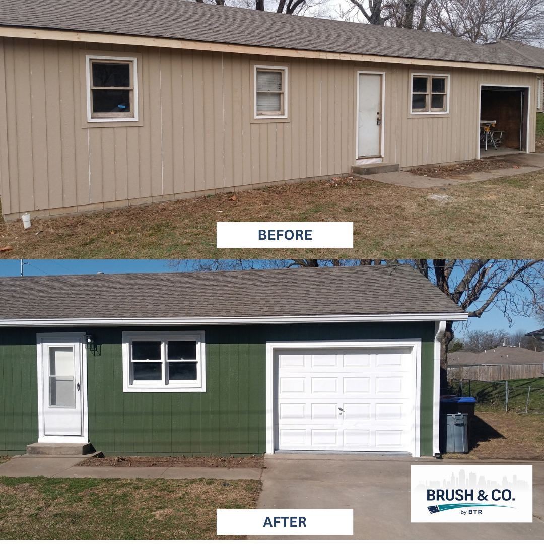 before and after exterior painting in Overland Park, KS before and after exterior painting in Overland Park, KS